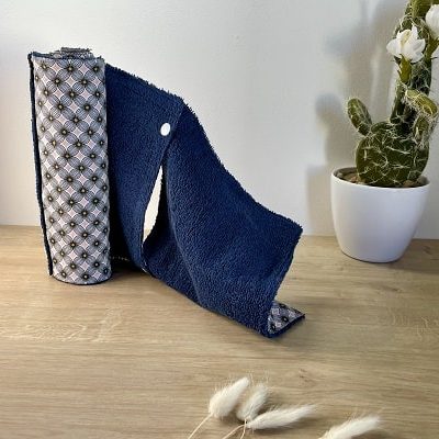 rouleau d'essuis tout lavable, tissu en coton et éponge