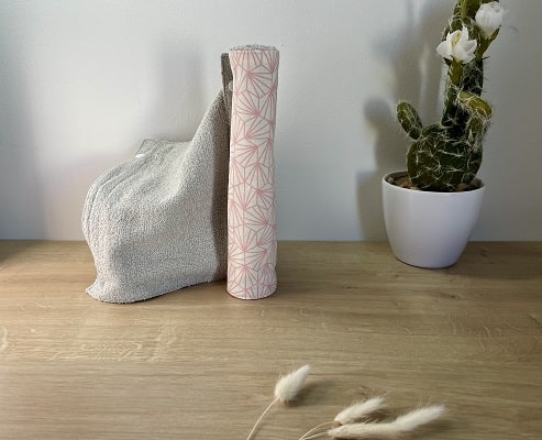 rouleau d'essuis tout lavable, tissu en coton et éponge