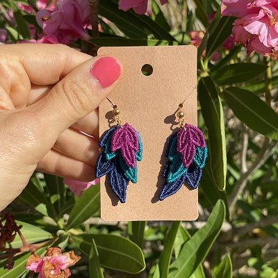 Boucles d’oreilles trio de feuilles