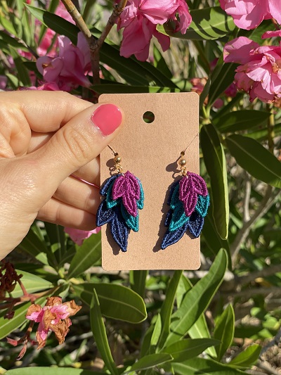 Boucles d’oreilles trio de feuilles